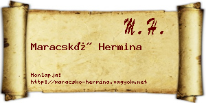 Maracskó Hermina névjegykártya